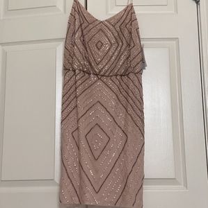 Aidan Mattox Blush Sequin Cocktail Dress - Size 10